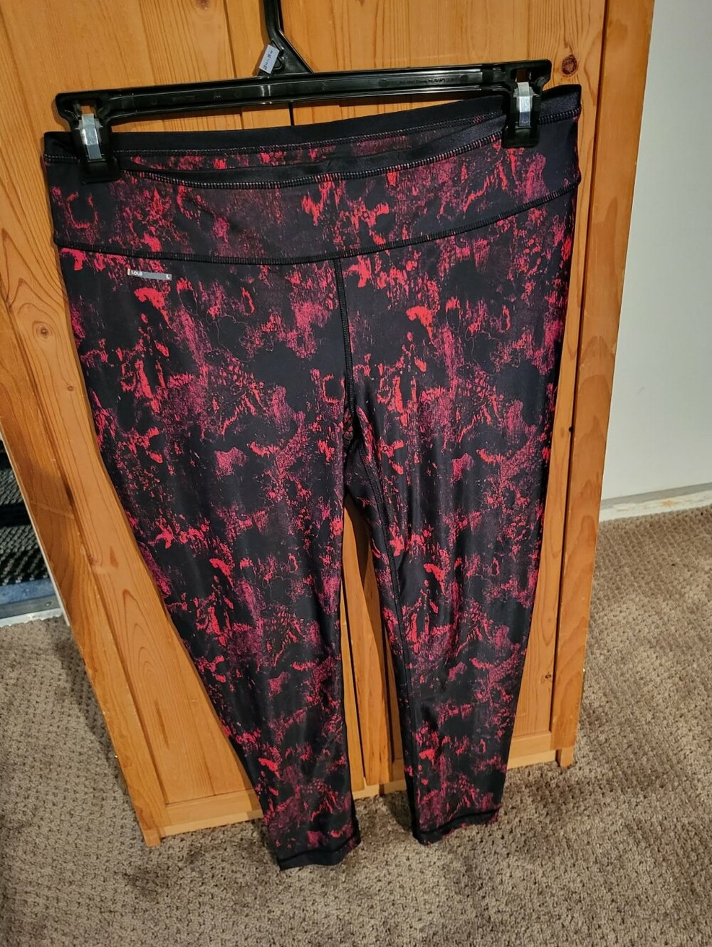 Lole Red And Black Laine Leggings Size Large NWT